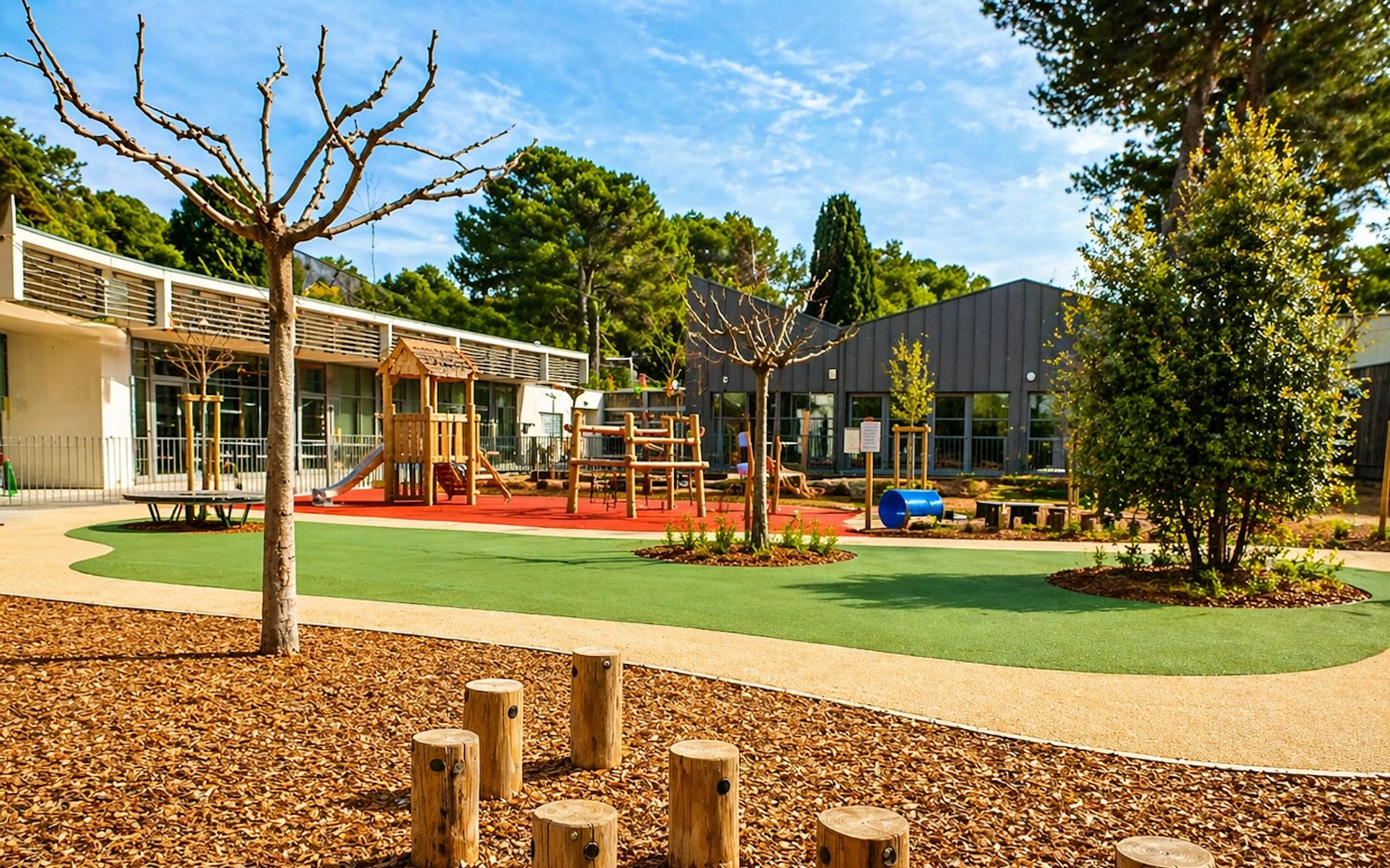 Désimperméabilisation et végétalisation des cours du groupe scolaire des Moulins de Barbentane